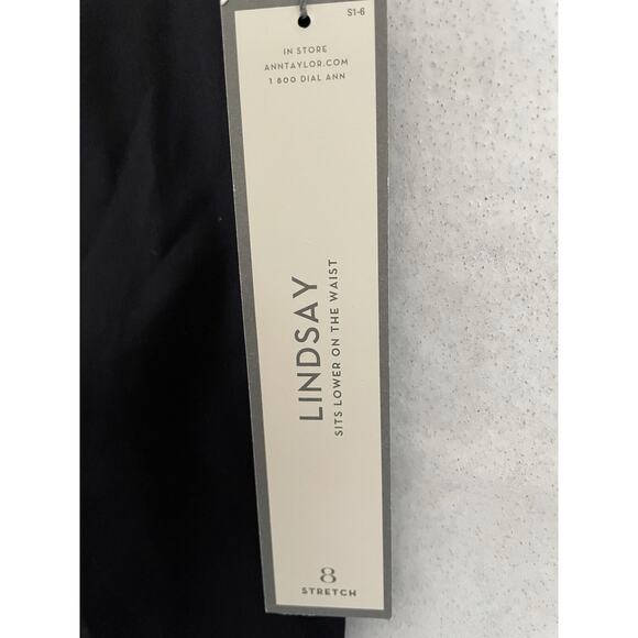 Ann Taylor LINDSAY Stretch Cropped Chino Pants Size 8 Navy Blue Mid Rise NEW - Picture 8 of 11